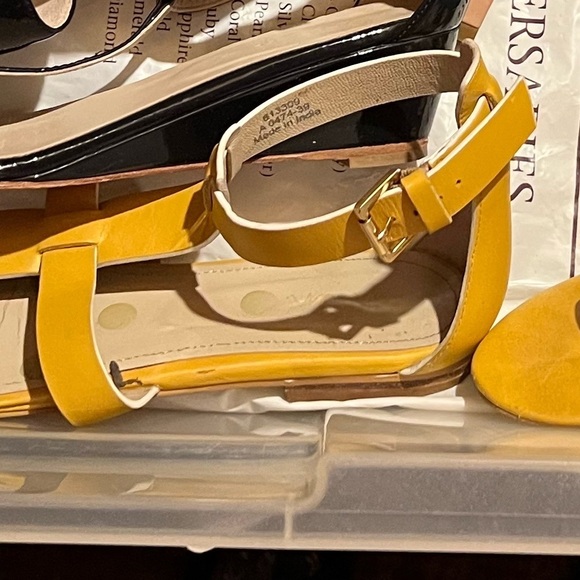 BODEN Leather Gladiator Sandals Sz 8 Mustard Yellow Sz 39 8 - Picture 5 of 7